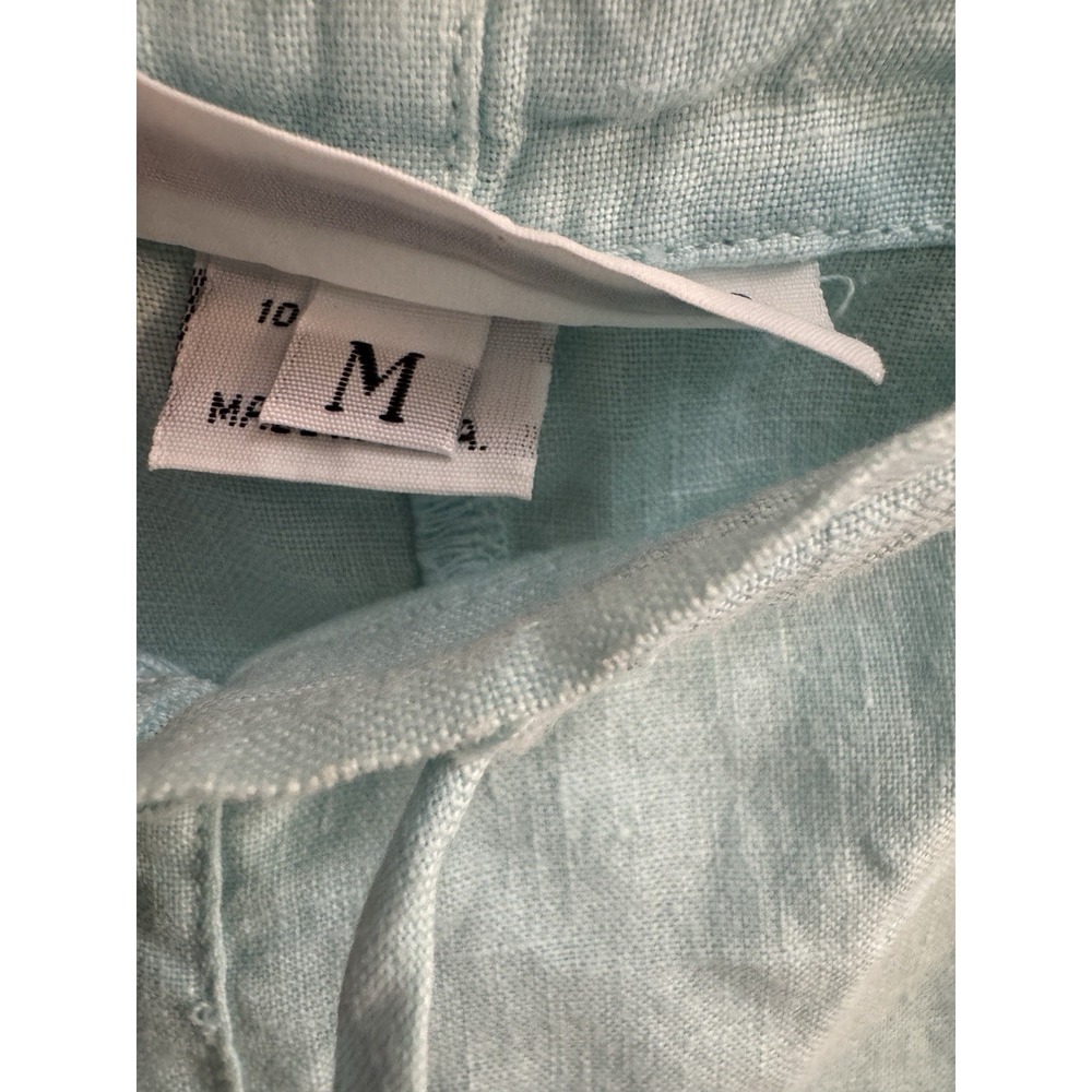 Bryn Walker Linen Knee Length Skirt Light Blue Pull On Straight Women's Medium - Picture 3 of 8